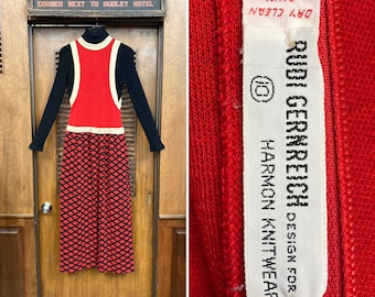 Vintage 1960’s Rudi Gernreich Designer Mod Style Knit Maxi Dress, Vintage Mod Dress, 1960’s Dress, Vintage Designer, Rudi Gernreich, Knit