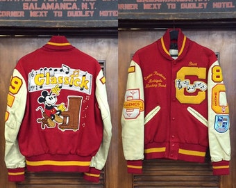 Vintage 1970’s Mickey Mouse Athletic School Jacket, Vintage Varsity Jacket, Marching Band, Music, Vintage Clothing