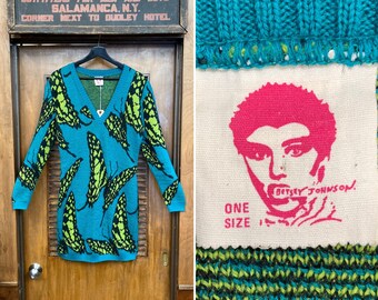 90Sベッツィージョンソン　ヴィンテージワンピ Vintage 1980s Punk Label Betsey Johnson Butterfly Design New