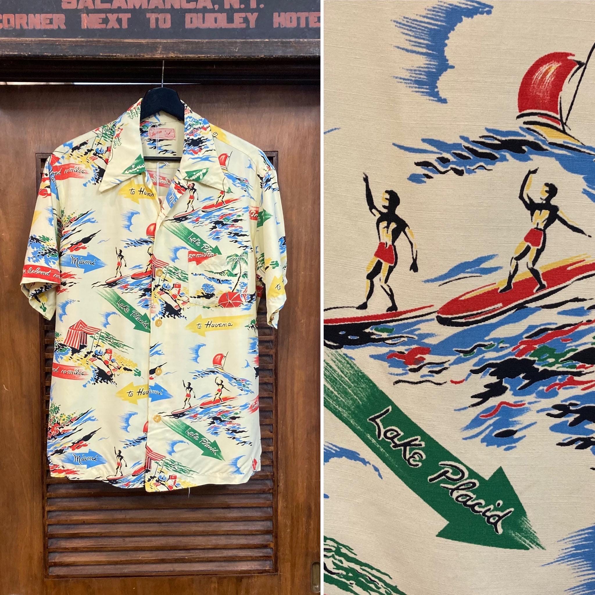 トップス 50s Jantzen Hawaiian Shirts Vintage Jantzen Hawaiian Shirt Men L Short Sleeve Aloha 50s