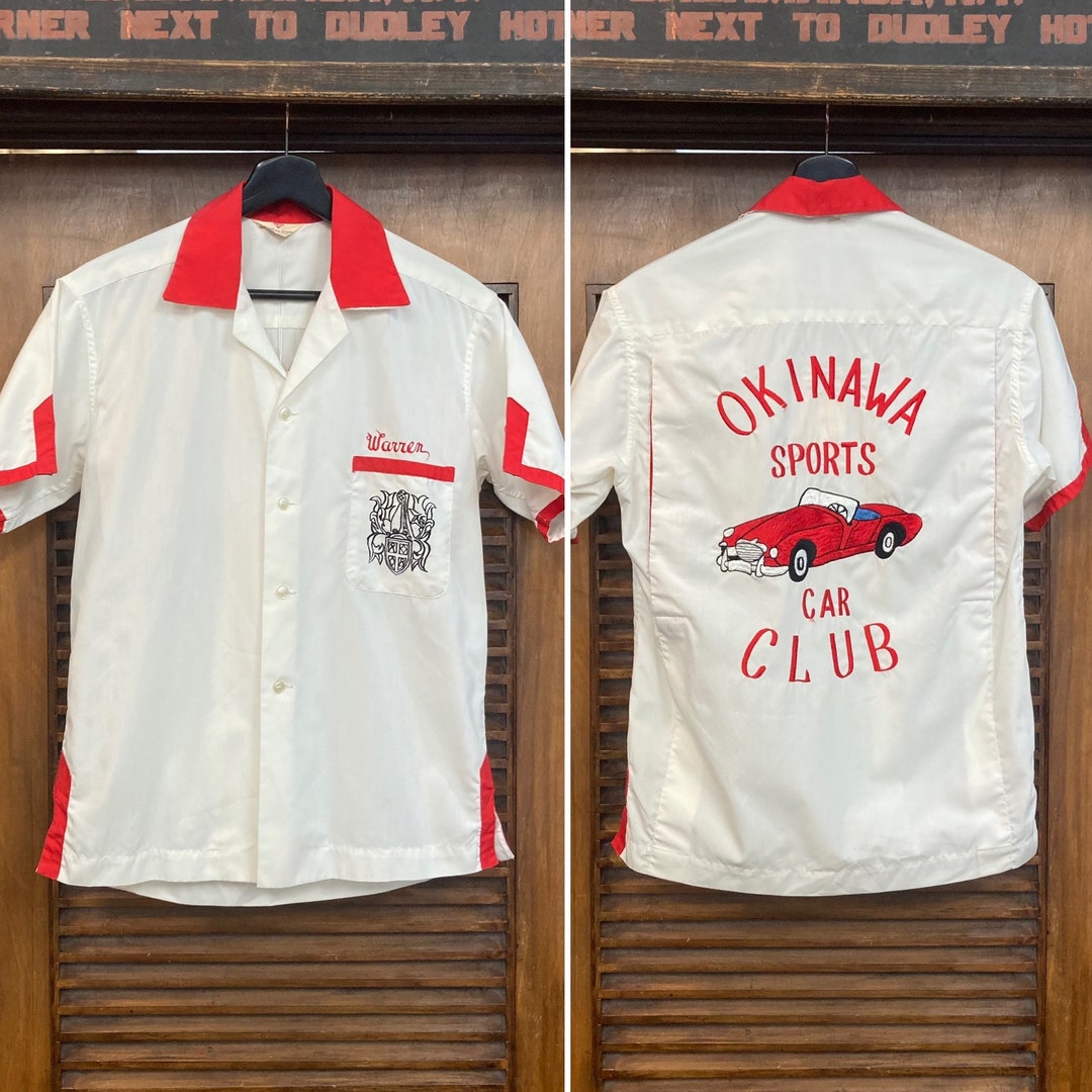 Vintage 1960s Made in Japan Car Club Cotton Embroidered Bowling Shirt, Okinawa Car Club, 60s Vintage Clothing - Etsy Vintage 1960s Made in Japan Car Club Cotton Embroidered Bowling Shirt, Okinawa Car Club, 60s Vintage Clothing - Etsy