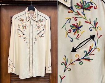 Vintage 1950's “H Bar C” Ranchwear Rayon Gabardine Western Cowboy