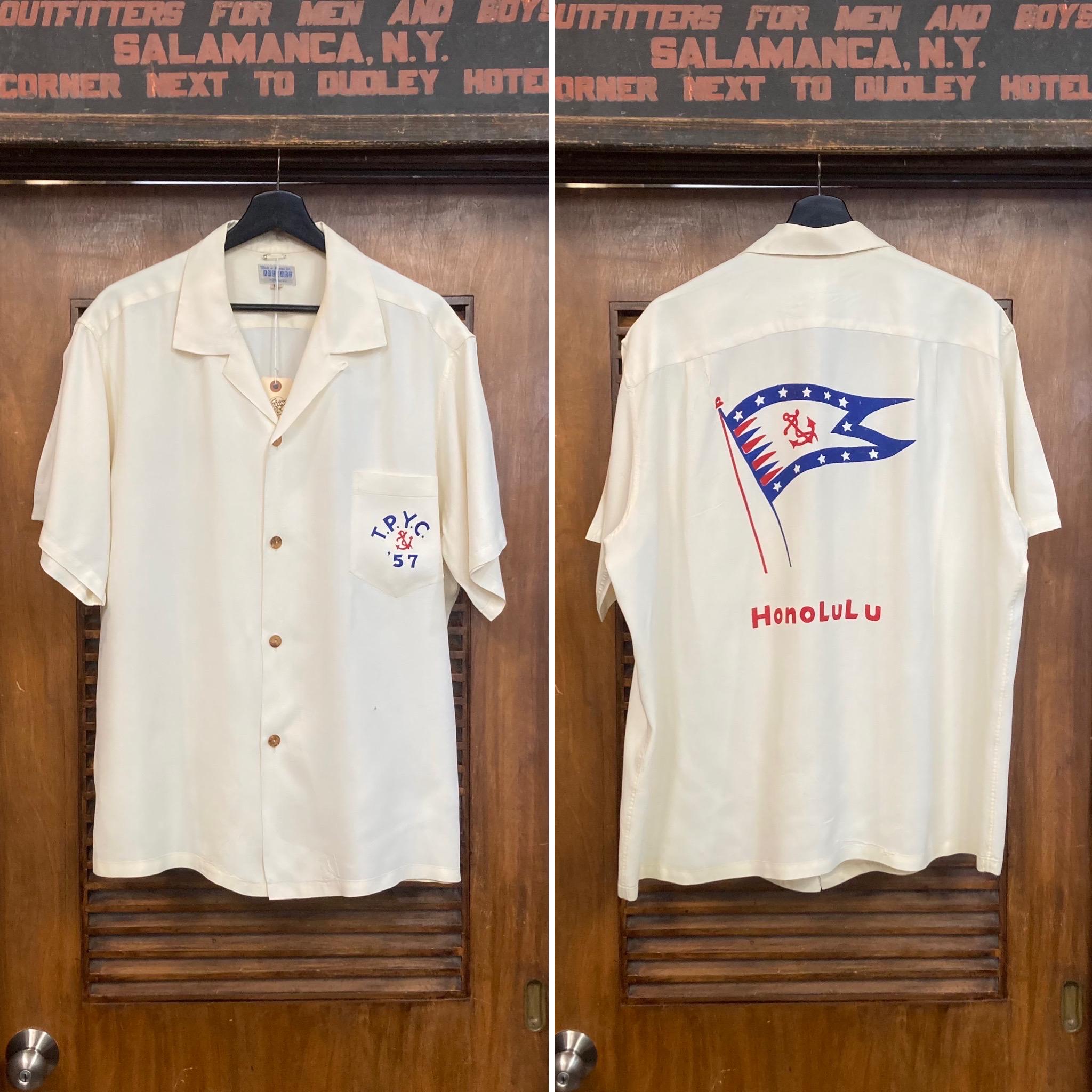 Vintage 1950's Size XL Original Yacht Club Honolulu 1957 Back