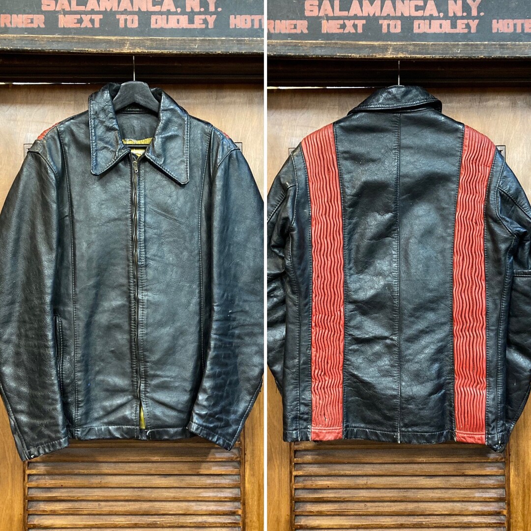 Vintage 1960s bates Label Two-tone Detail Leather Jacket, 60s Cafe Racer,  60s Jacket, 60s Motorcycle Jacket, Vintage Clothing - Etsy