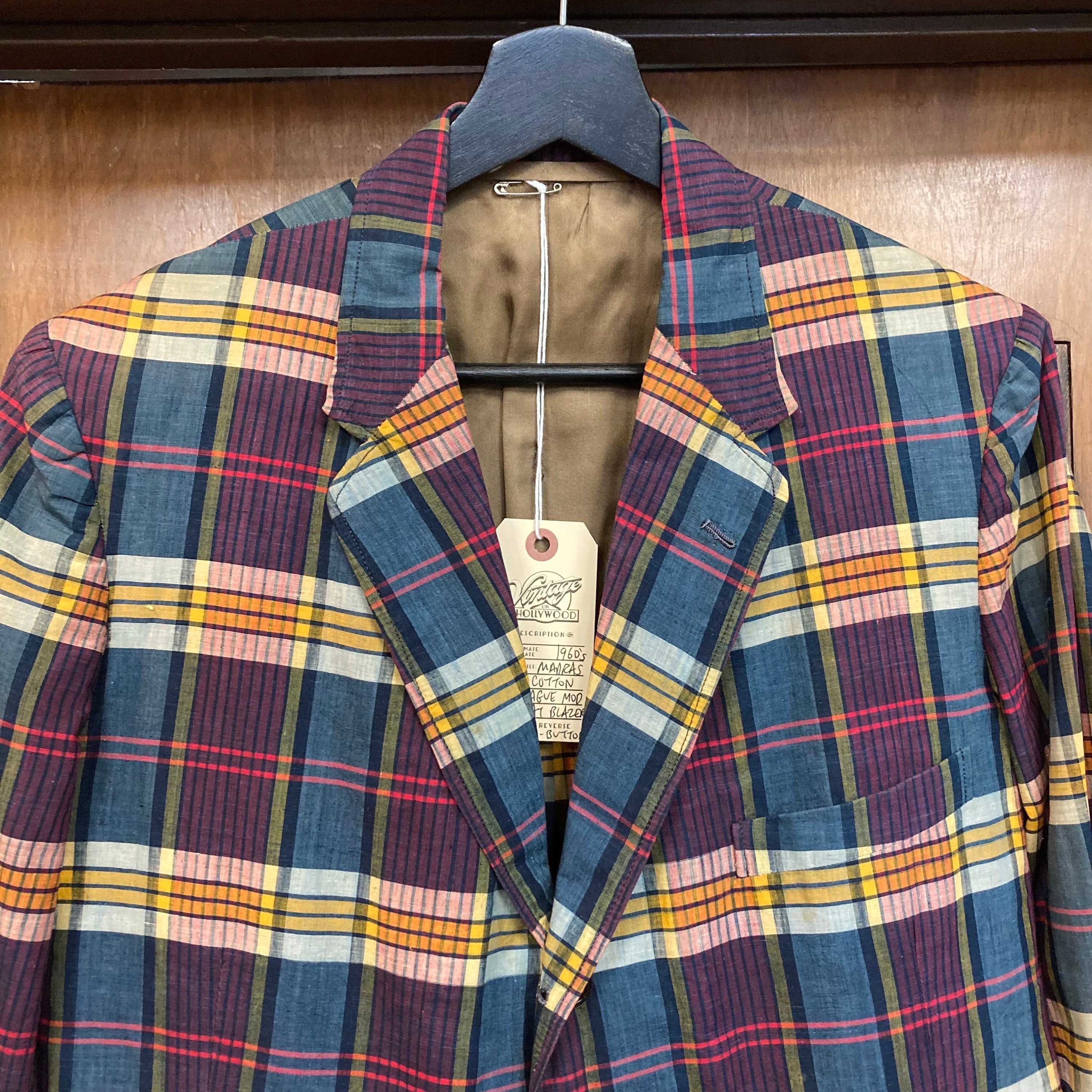 Vintage 1960's Madras Plaid Cotton Ivy League Mod Sportcoat Vintage 1960's Madras Plaid Cotton Ivy League Mod Sportcoat