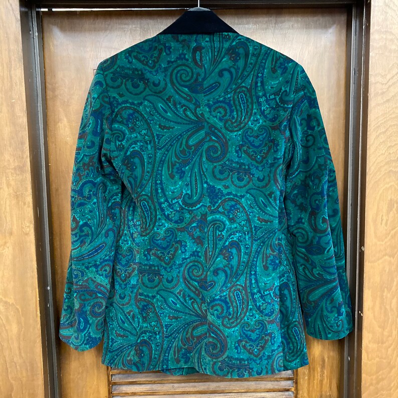 Vintage 1960s Carnaby Street Style Crushed Velvet Paisley Mod Glam Disco Sport Coat Jacket, 60s Vintage Clothing image 4