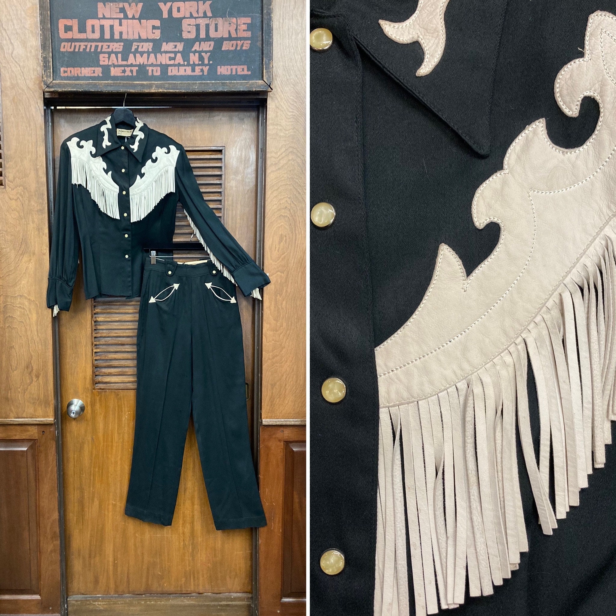 Vintage 1950's Ranch-maid Western Cowboy Cowgirl Rayon