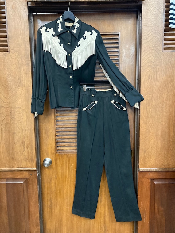 Vintage 1950's Ranch-maid Western Cowboy Cowgirl Rayon Gabardine