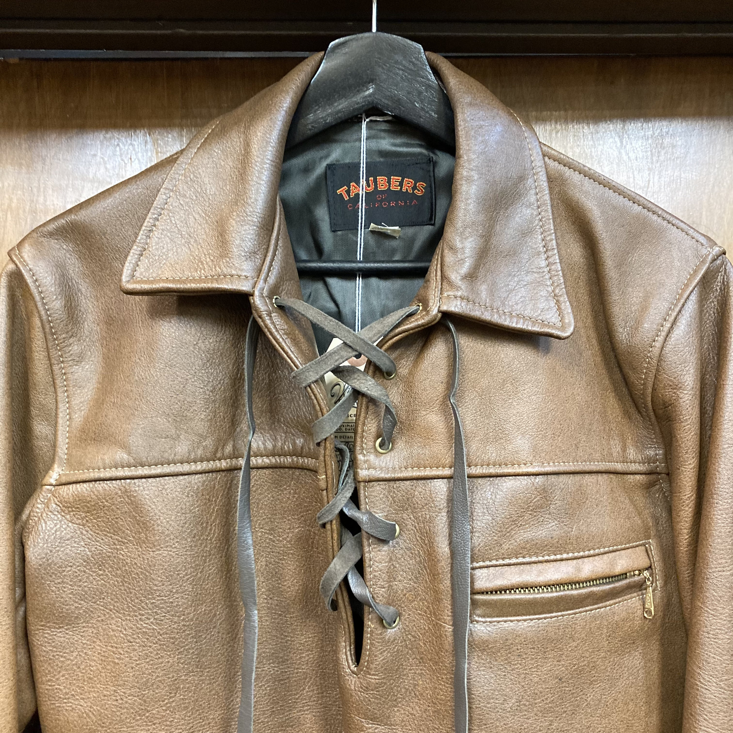 Vintage 1960's “taubers” Brown Motorcycle MC Mod Lace-up Pullover