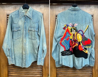 Vintage 1970's Levi's Orange Tag Denim Western Shirt, Kabuki