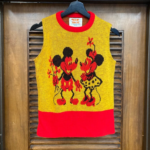 Vintage 1960's Mickey Mouse Disney Pop Art Mod Glam Sweater