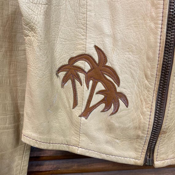 Vintage 1960’s Original “East West Musical Instruments” Camel Hippie Rocker Mod Leather Jacket, 1960’s Jacket, 1970’s Jacket View 5