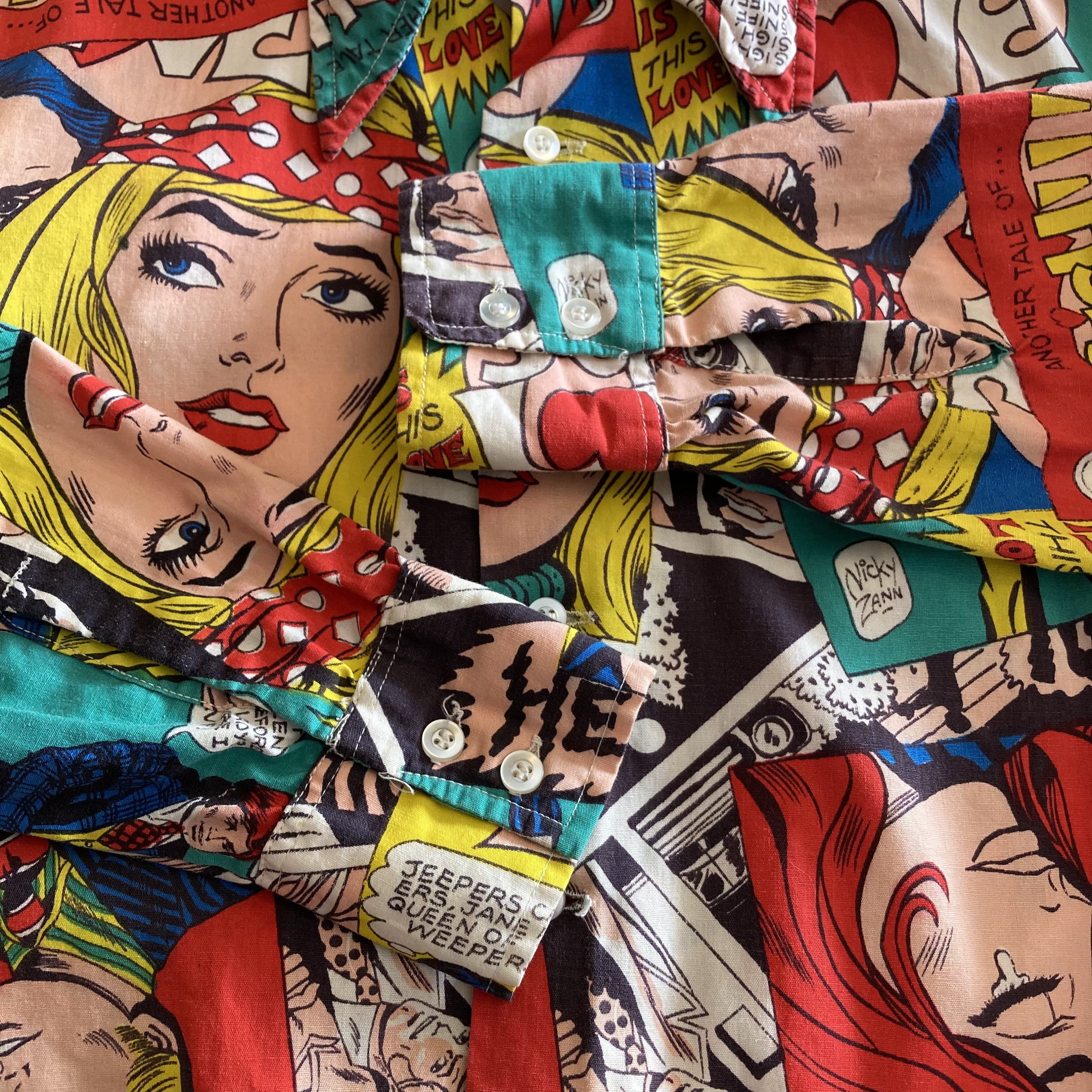 Vintage 1960's “campus” Nicky Zann Comic Book Art Mod Waist-tie