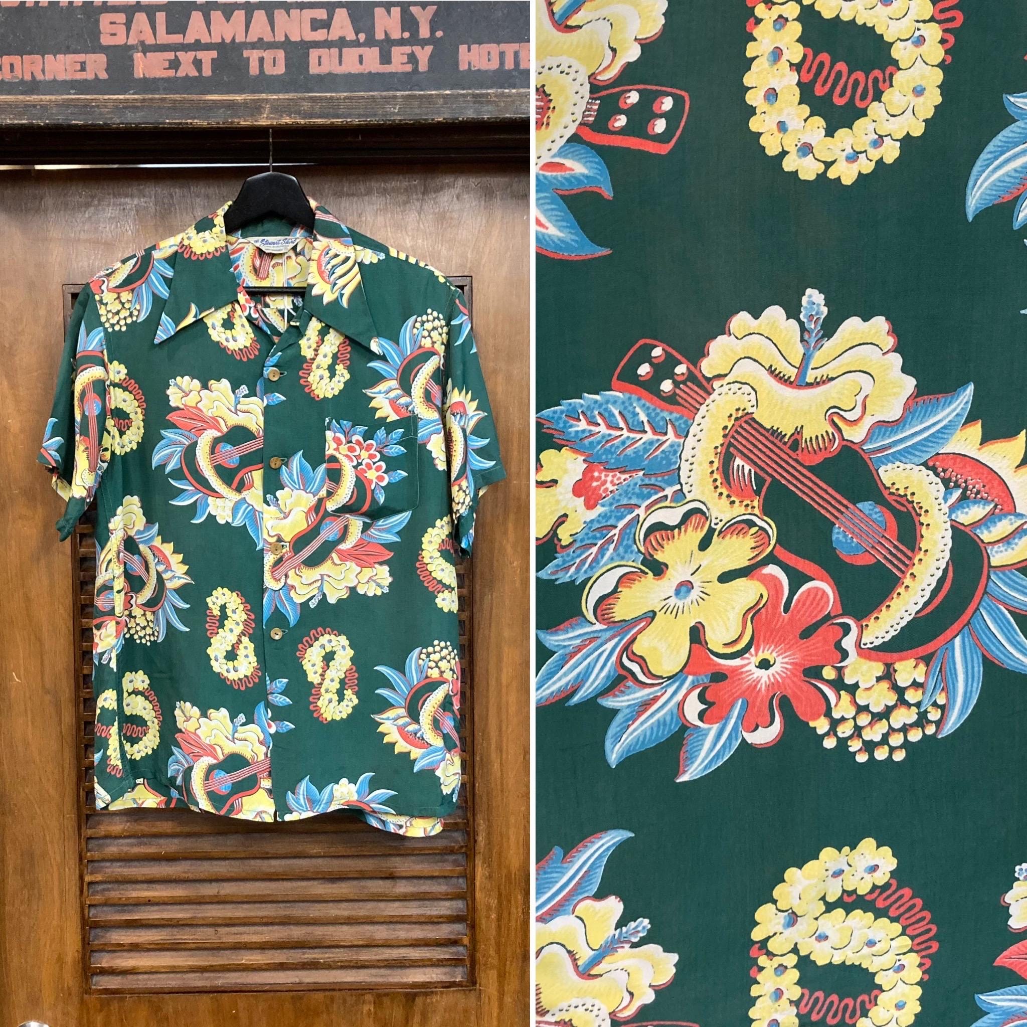 トップス 50s Hawaiian Tops opencollar shirt Vintage 50s Kahala Hawaii Aloha Shirt 1950s Hawaiian Graphic