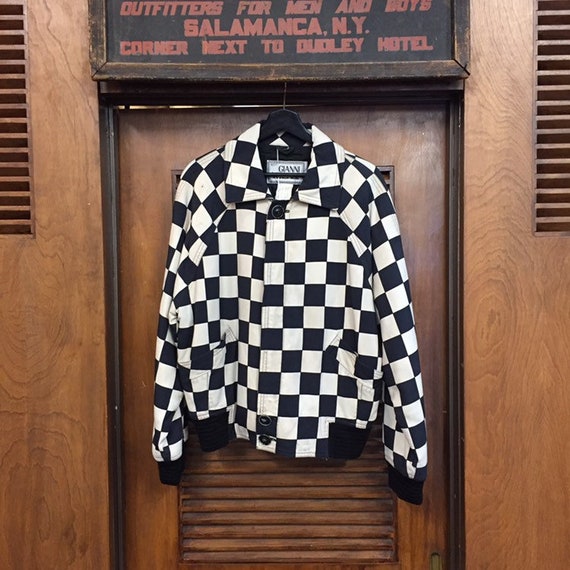 Vintage 1980’s “Versace” Label Checkerboard Jacke… - image 2