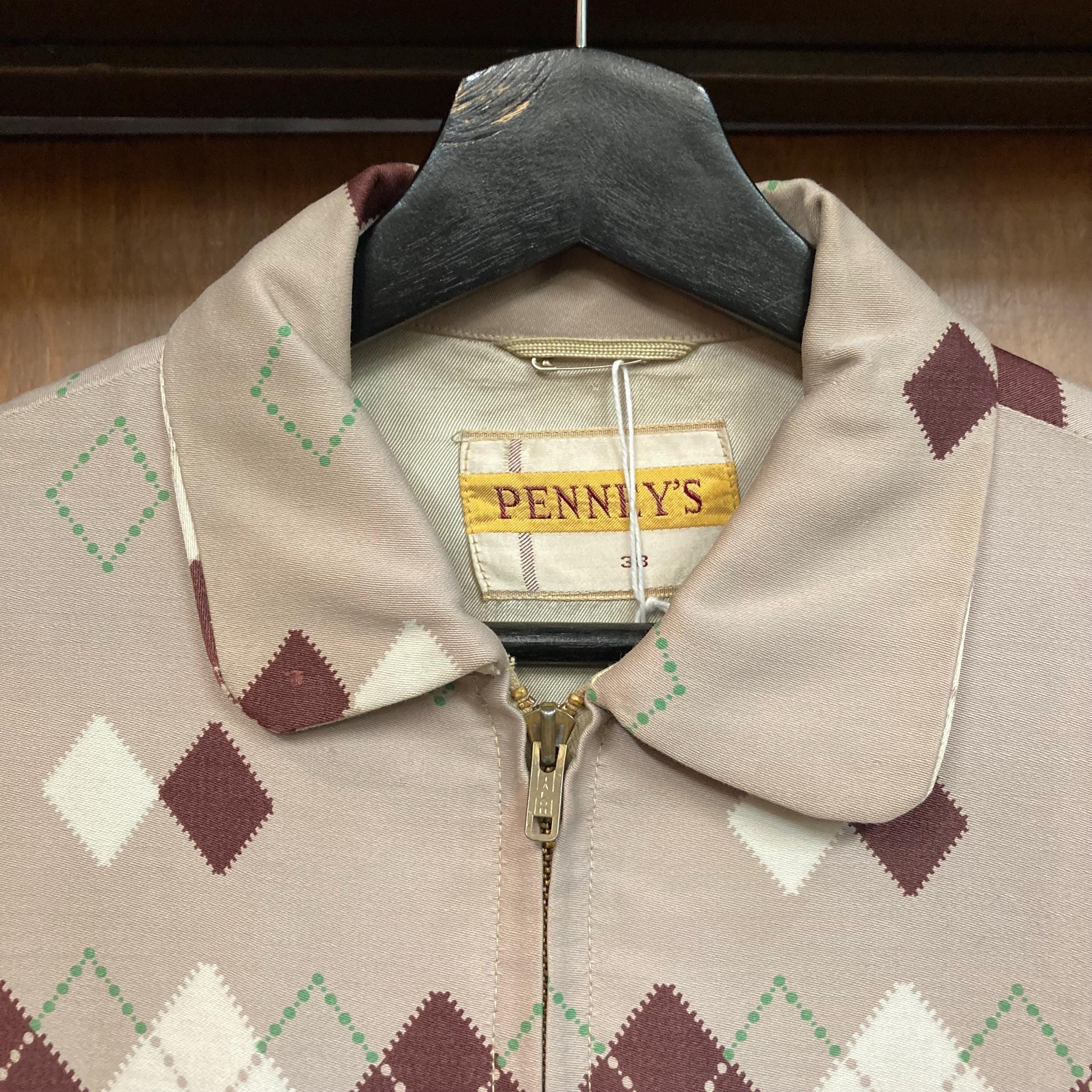 ジャケット・アウター 50s rayon gabardine jacket argyle Vintage 1950's “penney's” Argyle Diamond Rayon Gabardine