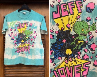 Vintage 1980’s Skateboard Jeff Jones Monster Tie Dye Cotton T-Shirt, 80’s Tee Shirt, Vintage Clothing