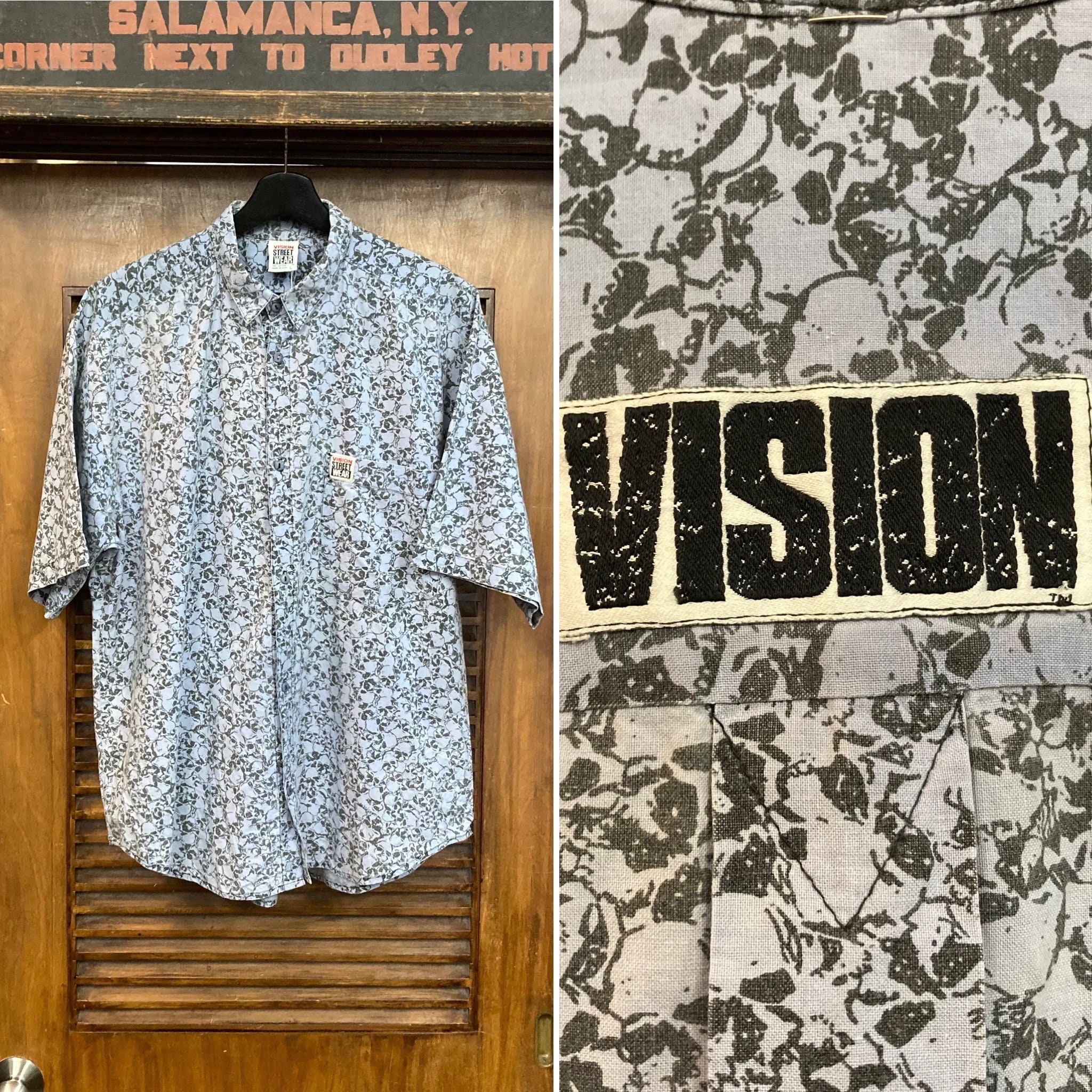 Vintage 1980's “vision Street Wear” AOP Skull Print Cotton Vintage 1980's “vision Street Wear” AOP Skull Print Cotton
