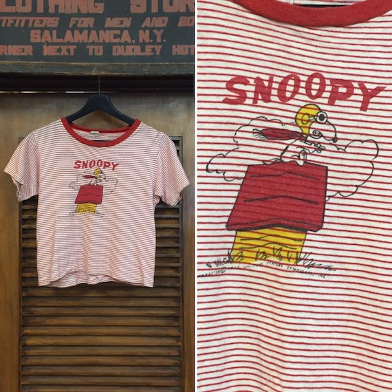 Vintage 1960’s Snoopy Peanuts “Red Baron” Stripe R