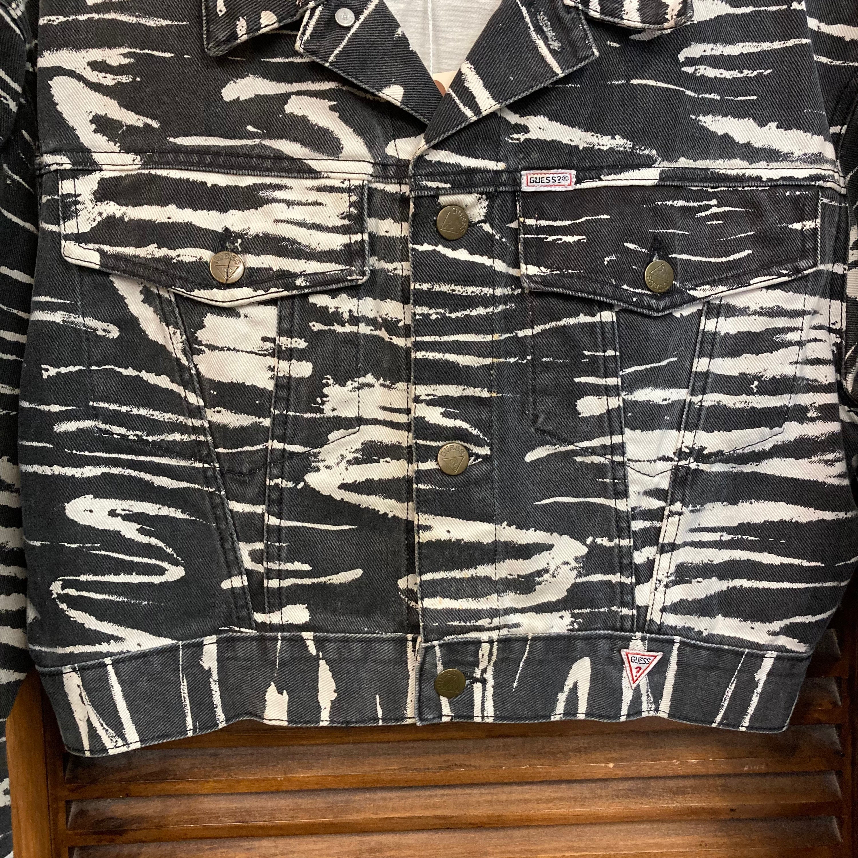 Vintage 1980's “guess” Zebra Animal Print Denim Cropped New Vintage 1980's “guess” Zebra Animal Print Denim Cropped New