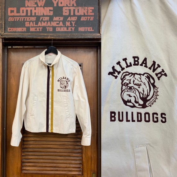 Vintage 1950's Champion Label Milbank Bulldogs wit