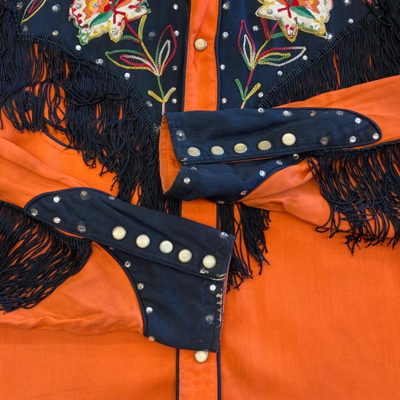 Vintage 1950’s Original “H Bar C” Orange Western … - image 7