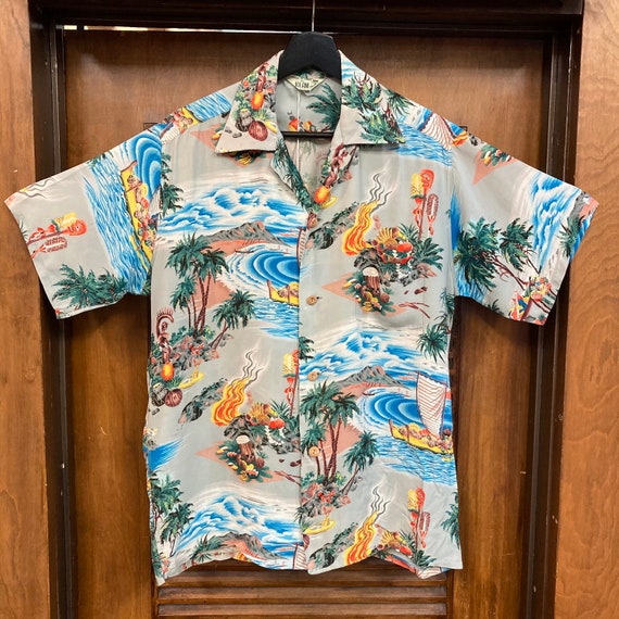 【最終値引き】激レア⁉️ 50’s❓ヴィンテージアロハシャツ イオラニ ハワイアン 最終値引き】激レア⁉️ 50's❓ヴィンテージアロハシャツ