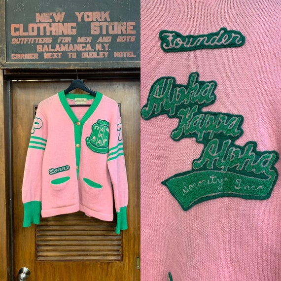 Vintage 1950's Alpha Kappa Alpha Sorority School Varsity Cardigan