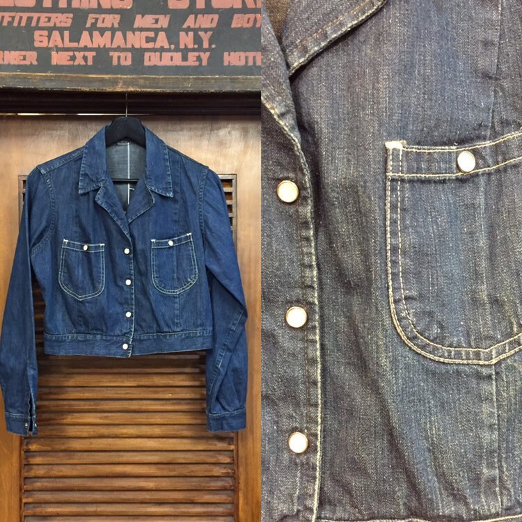 【50’S Vintage・CIRCLE RANCH】DENIM JACKET Vintage 1950's Ranch Denim Cropped Length Rockabilly Jacket