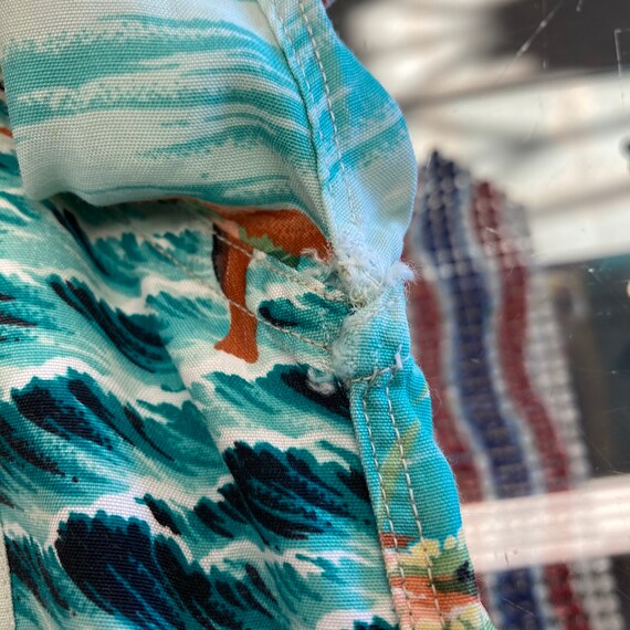 Vintage 1950's “penney's” Label Net Fisherman Rayon Hawaiian