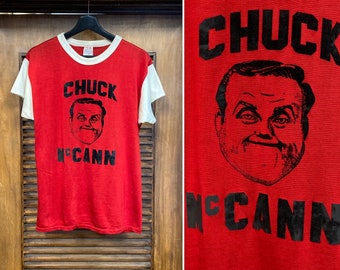 Vintage 1960’s Chuck McCann TV Show Actor Durene Jersey Pop Art Flocked Shirt