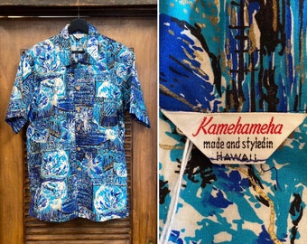 カ*】様 40s50s KAMEHAMEHA ハワイアンシャツS VINTAGE 40s50s KAMEHAMEHA ハワイアンシャツS VINTAGE深海柄｜Yahoo