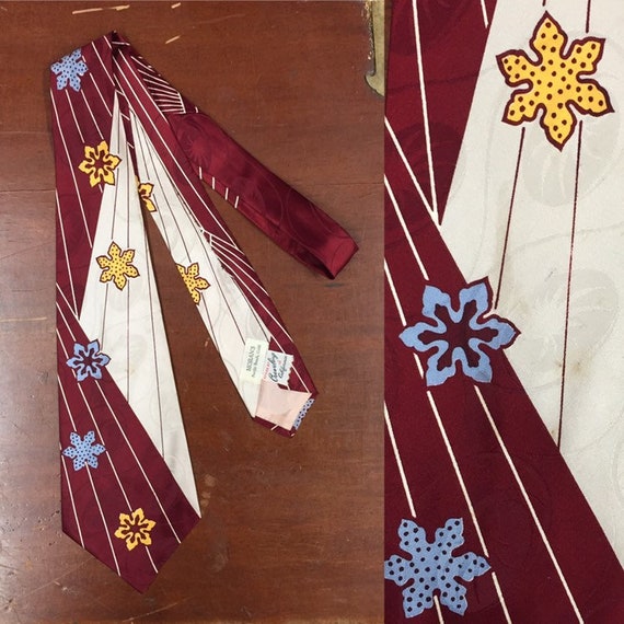 Vintage 1940s, Creveling, Leaf Design Swing Tie, 1