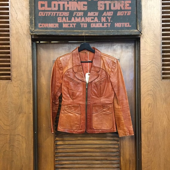 Vintage 1960's Cafe Racer Leather Jacket Great Details, 60's