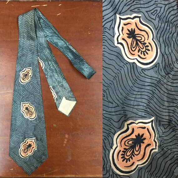 Vintage 1950s, Abstract Flower Design, Rockabilly