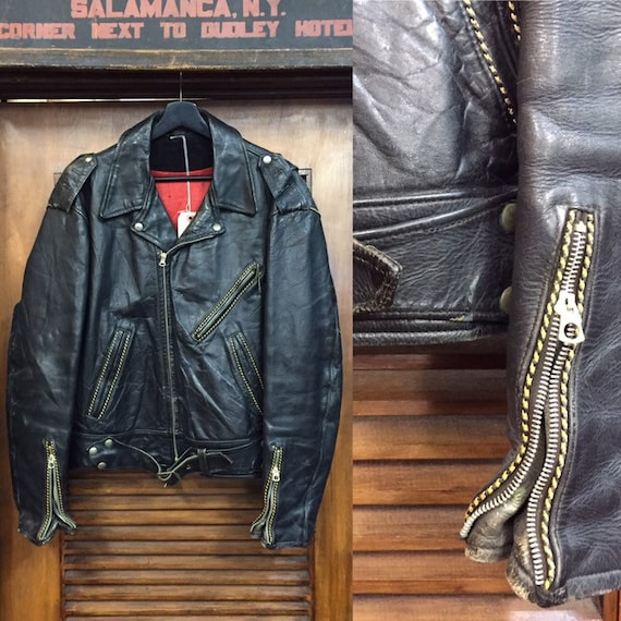 Vintage 1950’s Black Steerhide Braided Pocket Deta