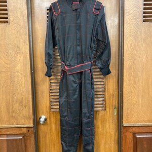 Vintage 1980s Black and Red Windowpane Jumpsuit, Vintage Jumpsuit, 1980s Jumpsuit, Vintage Clothing, Black Jumpsuit, Coveralls image 2