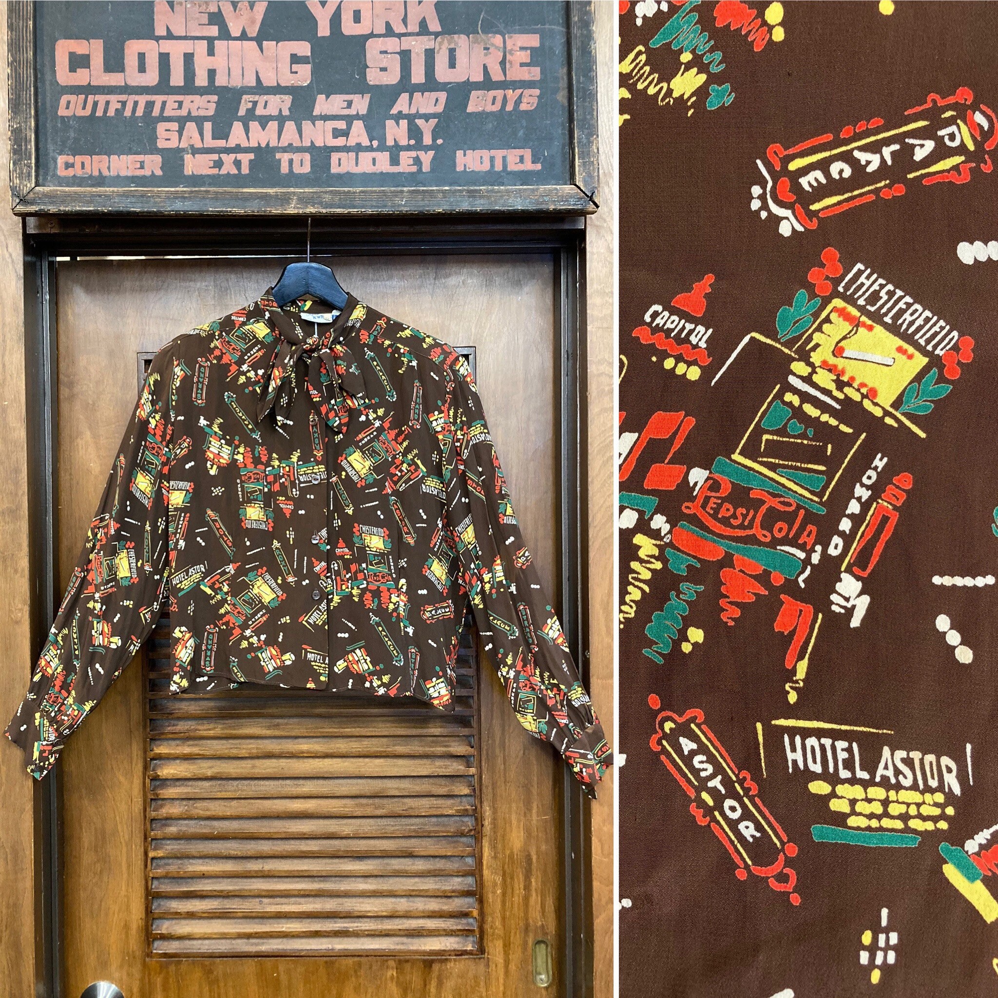 Vintage 1940's NYC Times Square Atomic Novelty Rayon Deco Vintage 1940's NYC Times Square Atomic Novelty Rayon Deco