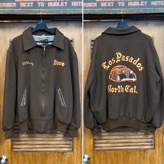 Vintage 1950's Size XXL “los Pasados” Wool Hot Rod Car Club