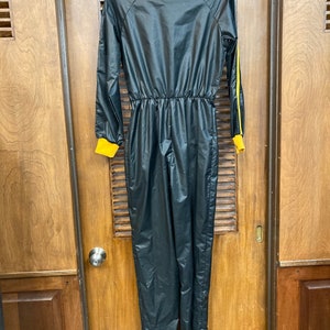 Vintage 1970s Black & Yellow Disco Mod New Wave Racing Jumpsuit Outfit, Racing Jumpsuit, Vintage Coveralls, 1970s, Disco, New Wave, image 9