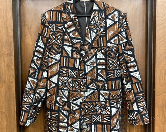 Vintage 1960's “sandwich Isles” Tiki Tropical Cotton Hawaiian Mod