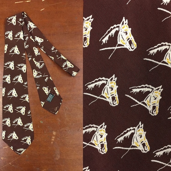 Vintage 1930’s, Cheney Cravats, Horse Print Swing