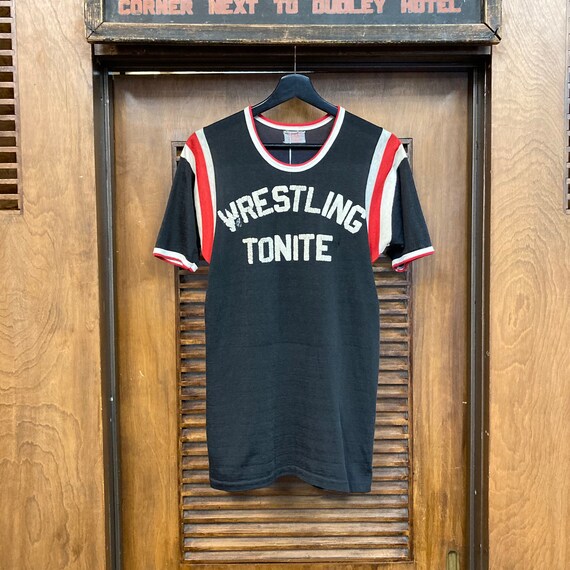 Vintage 1960's “red Devil Wrestling” Athletic Durene Jersey