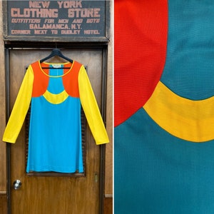 Vintage 1960’s Color Block Mod Multicolor Go Go Style Mini Dress, Vintage Dress, 1960s, Go Go, Vintage Color Block, Mini Dress, Mod,