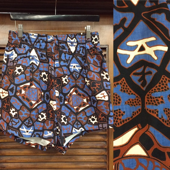 Vintage 1950’s Hawaiian Reef Print Swim Trunks w28