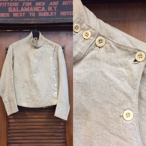 Vintage 1910’s Fencing Top, Edwardian Top, Vintage Athletics, Back Belt Top, Amazing Detail, Vintage Clothing