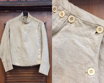 Vintage 1910’s Fencing Top, Edwardian Top, Vintage Athletics, Back Belt Top, Amazing Detail, Vintage Clothing