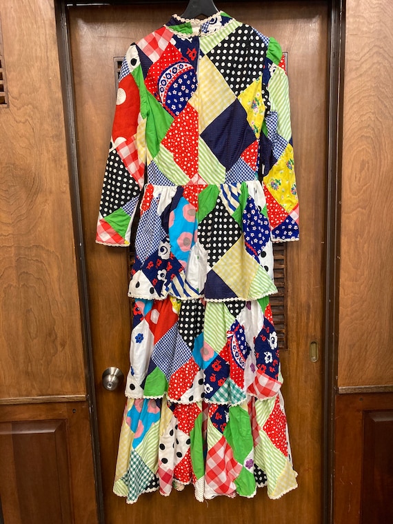 Vintage 1960's Mod Krazy Patchwork Layered Pop Art Dress, Vintage Patchwork, 1960's, 1970's, Mod Dress, Maxi Dress, Pop Art, Colorful