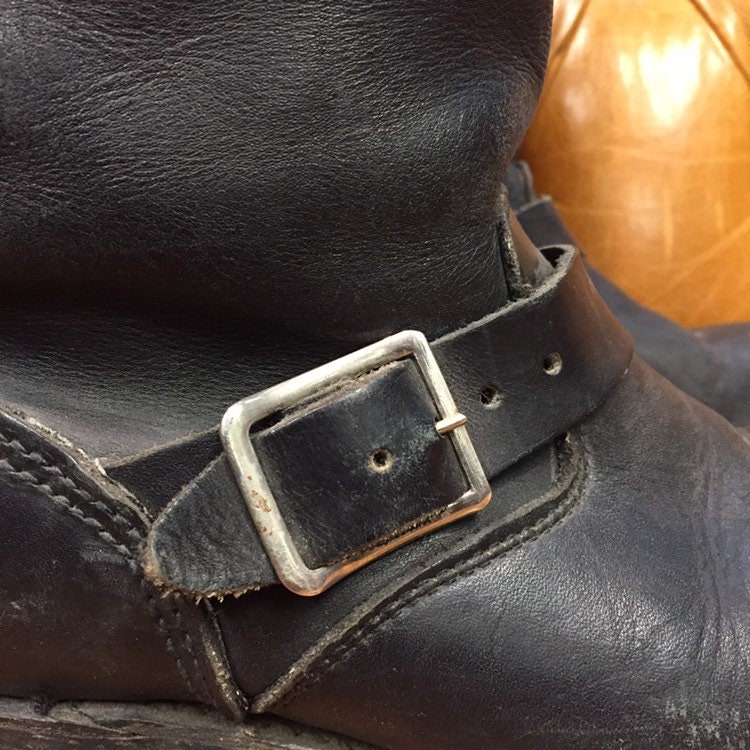 Vintage 1960s Black Leather Boots Motorcycle Boots Biker - Etsy