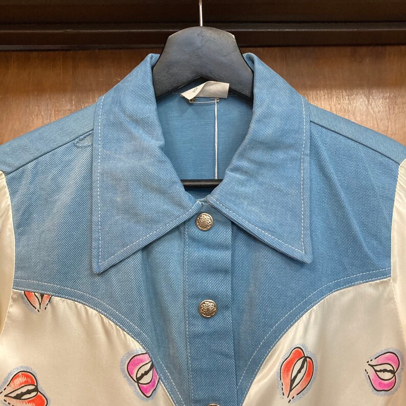 Vintage 1960s Hot Lips Mod Glam Rock Denim Cropped Jacket, 60s Denim Jacket, Vintage Pop Art, Vintage Clothing image 5